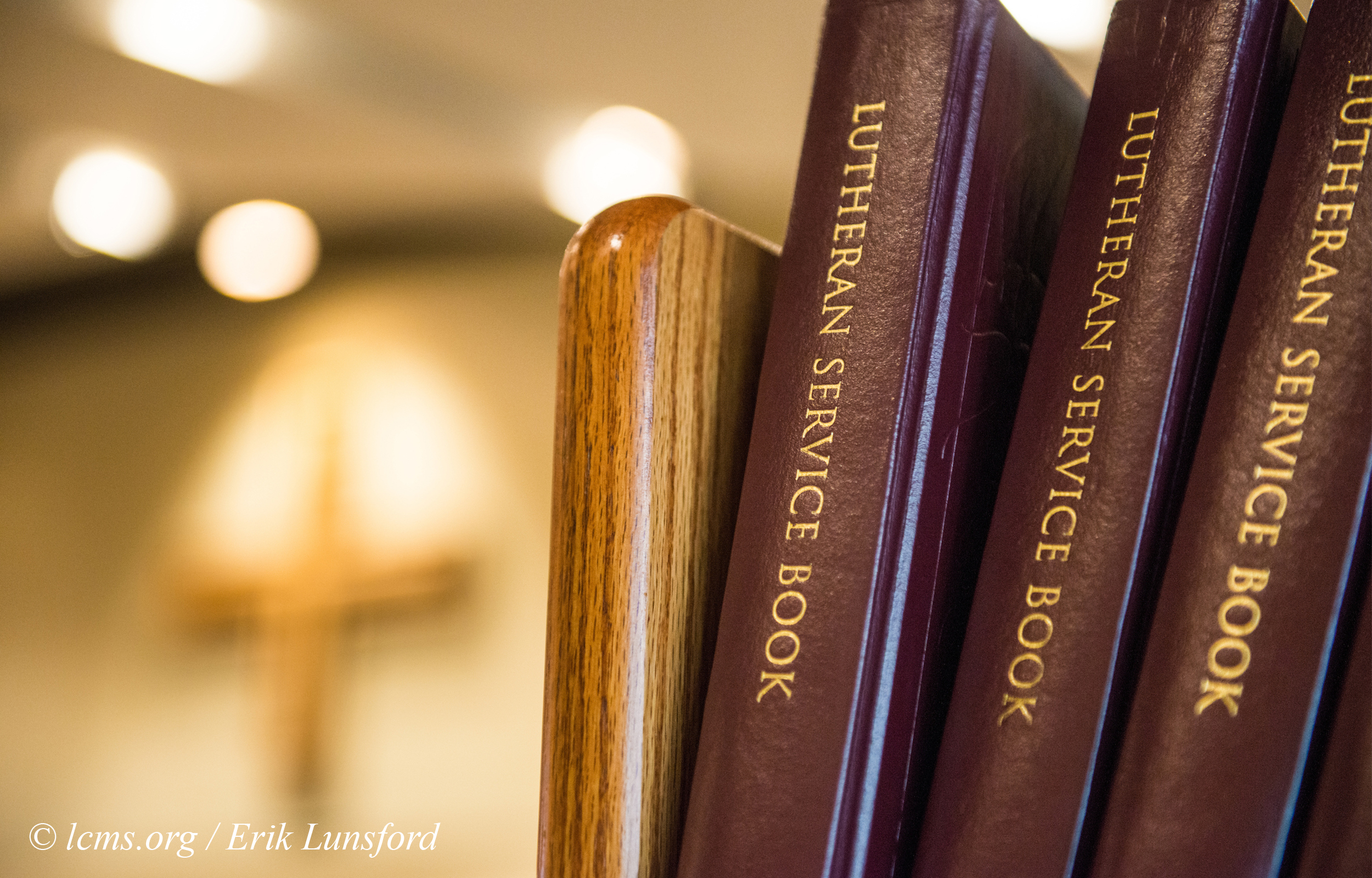 Lutheran Service Books in the chapel of Concordia University Texas on Wednesday, July 16, 2014, in Austin, Texas. LCMS Communications/Erik M. Lunsford