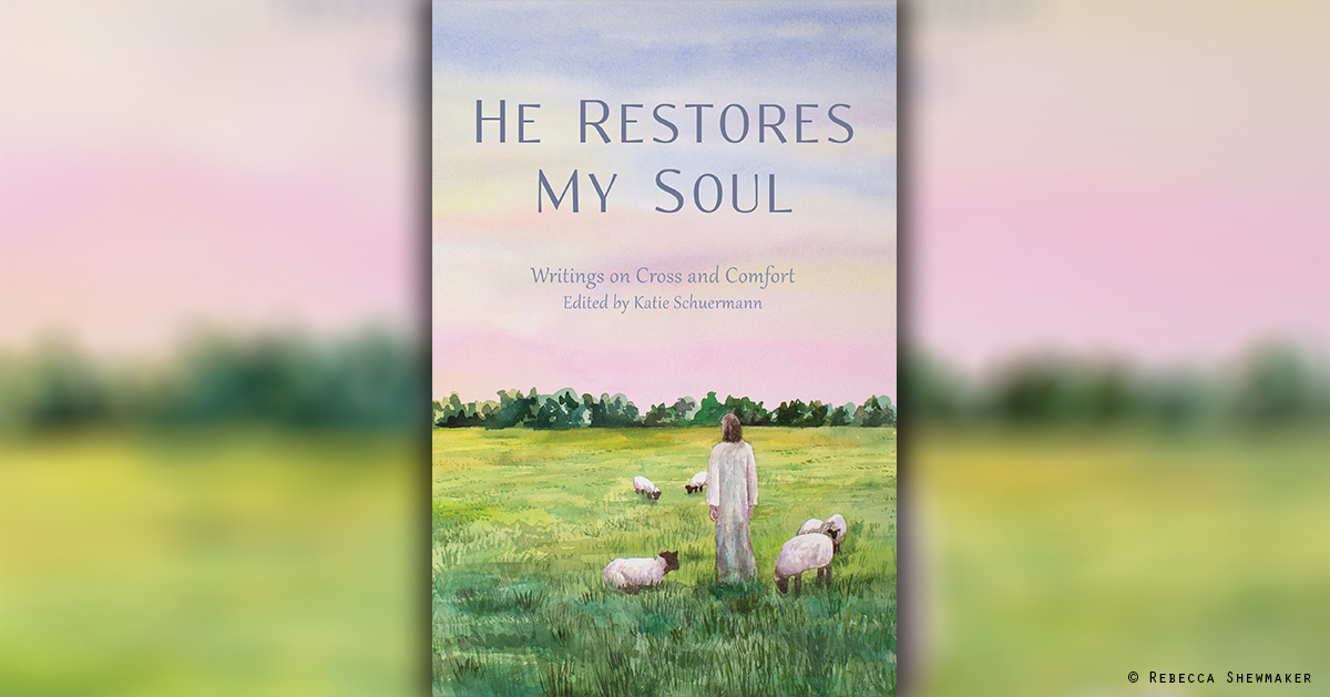 Cover of "He Restores My Soul" from Emmanuel Press by artist Rebecca Shewmaker. Find details at emmanuelpress.us.