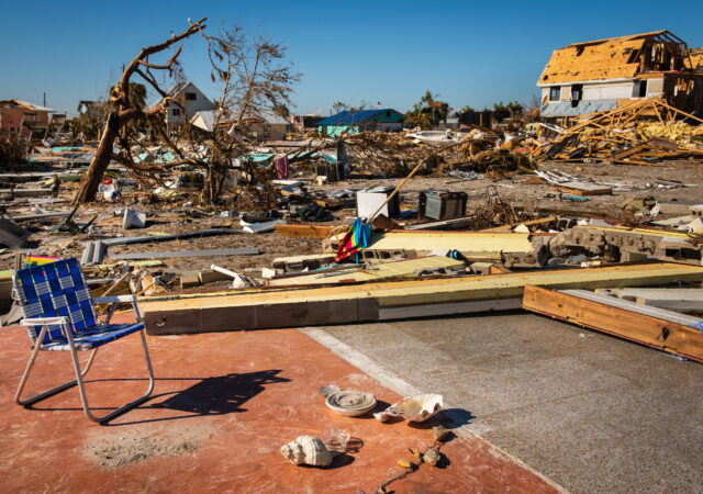 A lawn chair on a foundation where a home once stood on Tuesday, Oct. 16, 2018, in Mexico Beach, Fla. Hurricane Michael devastated the area the previous week. LCMS Communications/Erik M. Lunsford