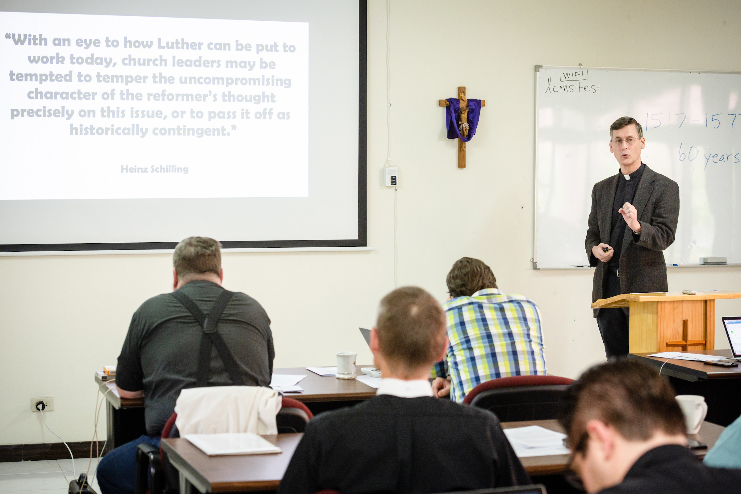 The Rev. Stephen Oliver, LCMS missionary, leads a session during the LCMS Theological Convocation on Tuesday, March 19, 2019, in Chiayi City, Taiwan. LCMS Communications/Erik M. Lunsford