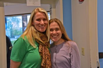 DSC_0177_2000px KFUO's Mary Schmidt and Kelly Schumacher, liturgical artist with KFUO underwriter Agnus Dei Liturgical Arts during Sharathon 2019.