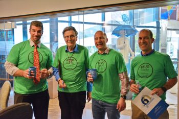 DSC_0358_2000px It's the Marks at Sharathon 2019! L-R: Rev. Mark Femmel, Rev. Mark Hawkinson, Rev. Mark Kiessling, and Mark Cannon showing off their KFUO t-shirts.