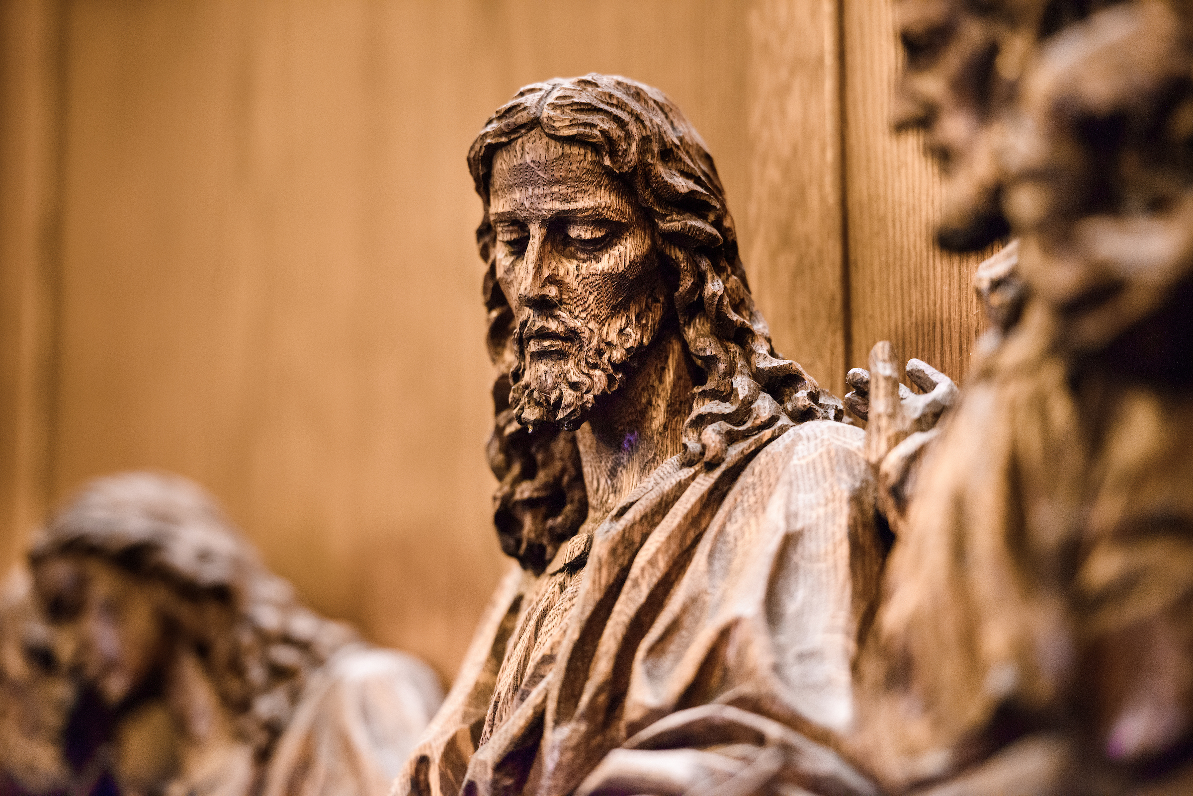 Altar wood sculptures at Nazareth Lutheran Church, Baltimore, on Saturday, March 24, 2018. LCMS Communications/Erik M. Lunsford